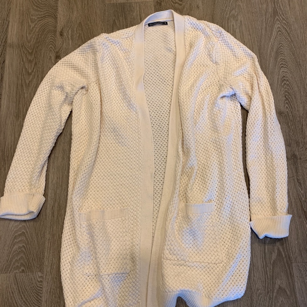 Thick white cardigan